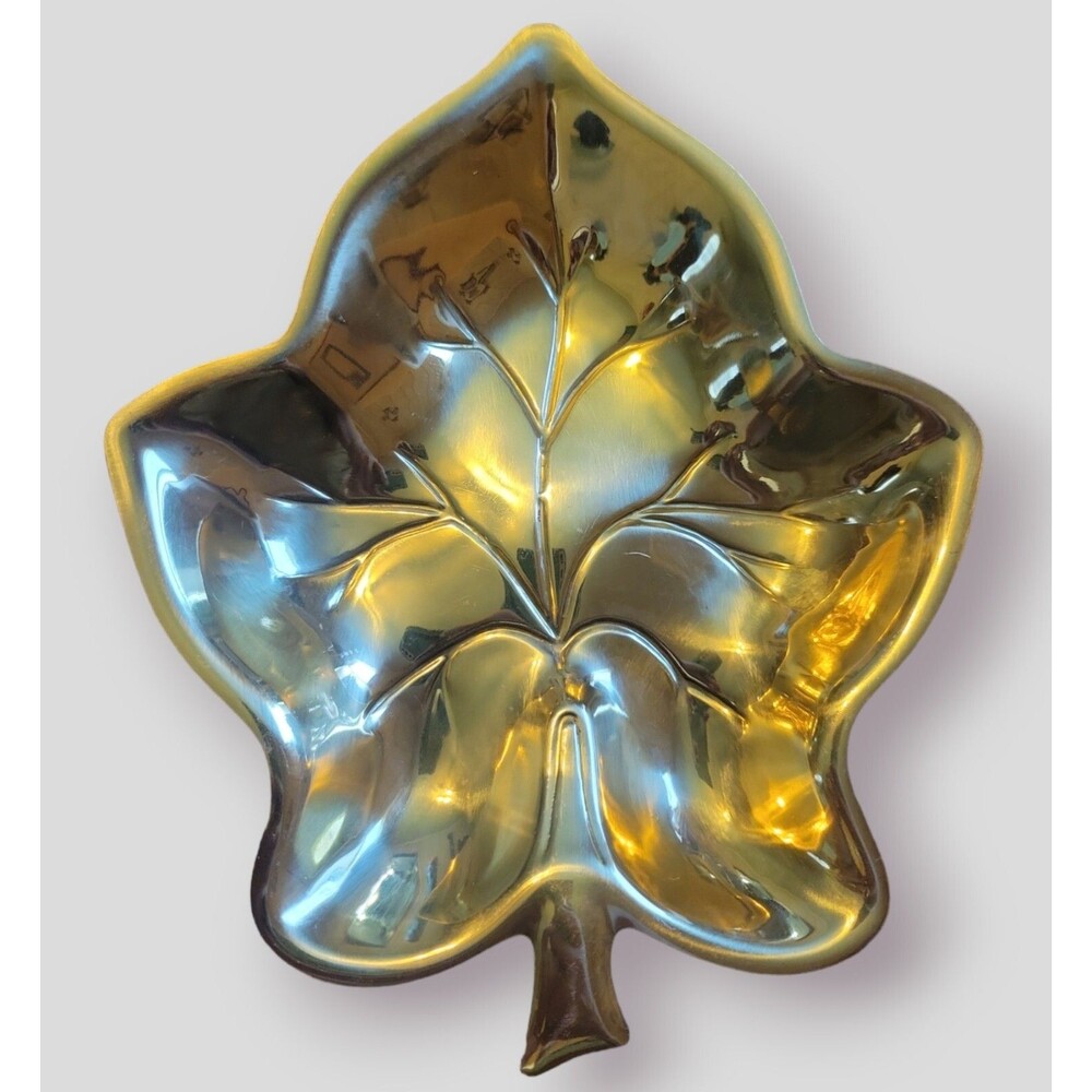 Brass and Copper of Distinction by Rosemar - Leaf Shape - Tray Dish - 7.5" x 6"